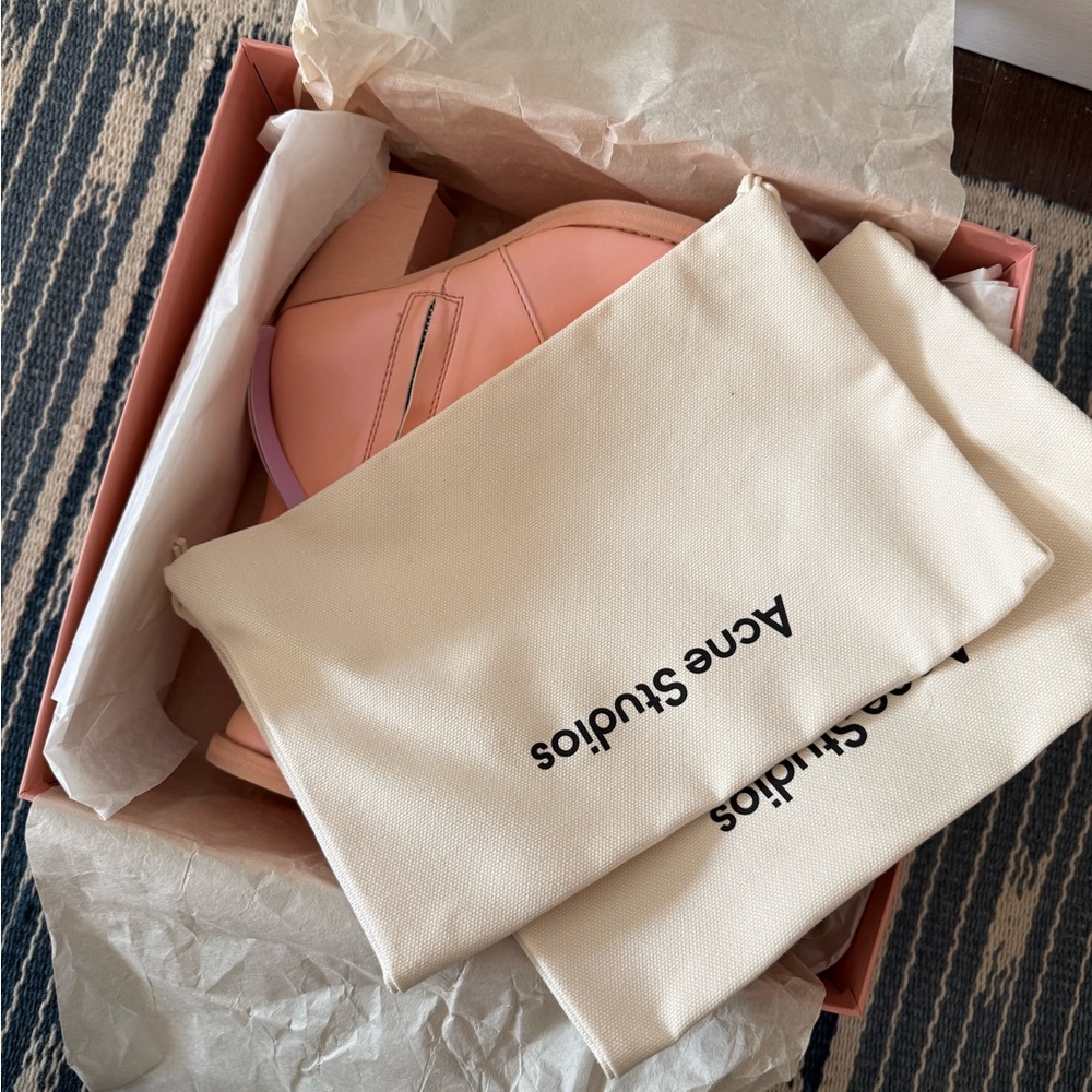 ACNE Studios X Honey Dijon Pistol Boots in Pink Faux Leather (NIB) - Picture 5 of 6